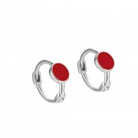 925 Sterling Silver Huggie Hoop Earring, plated, for woman & epoxy gel, more colors for choice, 10mm, Sold By Pair