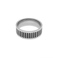 Anillo de dedo de Titantium Acero, Partículas de acero, Donut, pulido, Joyería & para hombre & esmalte, plateado, tamaño:10, Vendido por UD