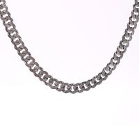 Zinc Alloy smykker halskæde, pistol sort belagt, Unisex & forskellig størrelse for valg & med rhinestone, nikkel, bly & cadmium fri, 13mm, Solgt af PC