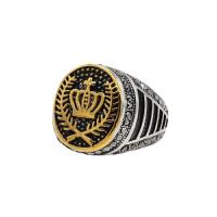 Stal nierdzewna Rhinestone Ring Finger, Stal nierdzewna 304, różnej wielkości do wyboru & dla człowieka & z kamieniem, rozmiar:7-12, sprzedane przez PC