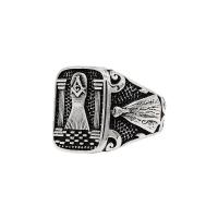 Палец кольцо из нержавеющей стали, Нержавеющая сталь 304, масоном ювелирные изделия & разный размер для выбора & Мужский & чернеют, оригинальный цвет, размер:7-12, продается PC