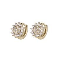 Brass Lever Back Earring, gold color plated, micro pave cubic zirconia & for woman, 9.50x10mm, Sold By Pair