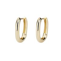 Brass Huggie Hoop Earring, gold color plated, for woman & hollow, 2.50x17mm, Sold By Pair