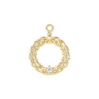 Cubic Zirconia Micro Pave Brass Pendant gold color plated micro pave cubic zirconia & for woman & hollow Sold By PC