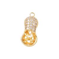 Brass Jewelry Bails Peanut gold color plated micro pave cubic zirconia & for woman Sold By PC