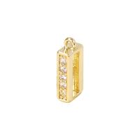 Cubic Zirconia Micro Pave Brass Pendant Rectangle gold color plated micro pave cubic zirconia & for woman Sold By PC