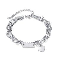 Stainless Steel Jewelry Bracelet, 304 Stainless Steel, with 1.97inch extender chain, fashion jewelry & for woman, original color, Length:Approx 6.69 Inch, Sold By PC