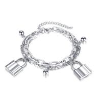 Bijoux bracelet en acier inoxydable, Acier inoxydable 304, avec 1.97inch chaînes de rallonge, bijoux de mode & pour femme, couleur originale, Longueur:Environ 7.09 pouce, Vendu par PC