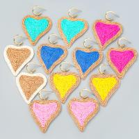 Zinc Alloy Drop Earrings with Rafidah Grass Heart fashion jewelry & for woman Sold By Pair