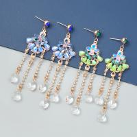 Acrylic Jewelry Earring Zinc Alloy with Acrylic fashion jewelry & for woman & with rhinestone Sold By Pair