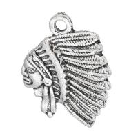 Tibetan Style Pendants, Face, antique silver color plated, Unisex, silver color, nickel, lead & cadmium free, 18x20x2.50mm, Hole:Approx 1.5mm, Sold By KG