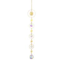 Hanging Ornaments, Crystal, with Iron, gold color plated, faceted & hollow, more colors for choice, 400mm, Sold By PC