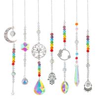 Hanging Ornaments, Crystal, with Iron, silver color plated, different packing style for choice & faceted & hollow, more colors for choice, 450mm, Sold By PC