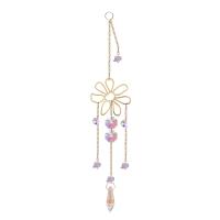 Hanging Ornaments, Crystal, with Amethyst & Iron, gold color plated, faceted & hollow, more colors for choice, 280mm, Sold By PC