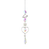 Hanging Ornaments Crystal with Zinc Alloy silver color plated & faceted & hollow Sold By PC