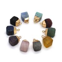 Gemstone Pendant, with Brass, irregular, gold color plated, DIY & different materials for choice, more colors for choice, 15x20mm, Sold By PC