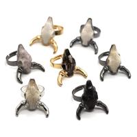 Brass Open Finger Ring with Resin Horn plated fashion jewelry nickel lead & cadmium free Sold By PC
