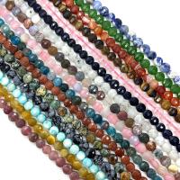 Gemstone Jewelry Beads, Flat Round, DIY & different materials for choice & faceted, more colors for choice, 6mm, Sold Per Approx 14.96 Inch Strand