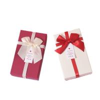 Jewelry Gift Box Paper Rectangle with ribbon bowknot decoration Sold By PC