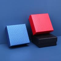 Jewelry Gift Box, Paper, with Sponge,  Square, hardwearing & dustproof, more colors for choice, 70x70x30mm, Sold By PC