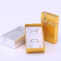 Jewelry Gift Box Paper with Sponge Rectangle hardwearing & dustproof & with ribbon bowknot decoration Sold By PC