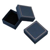 Κοσμήματα Gift Box, Χαρτί, με Σφουγγάρι, Πλατεία, Ανθεκτικό & Dustproof, περισσότερα χρώματα για την επιλογή, 75x75x35mm, Sold Με PC