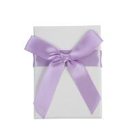 Jewelry Gift Box, Paper, with Sponge, Square, hardwearing & dustproof & with ribbon bowknot decoration, white, 80x110x40mm, Sold By PC