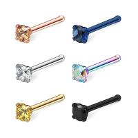 Titanium Steel Nose Piercing Jewelry with Cubic Zirconia Vacuum Plating fashion jewelry & for woman Sold By PC
