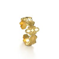 Partículas de aço Cuff Ring Finger, cromado de cor dourada, Ajustável & para mulher, vendido por PC