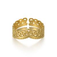 Titano plienas Cuff Finger Ring, aukso spalva padengtas, Reguliuojamas & moters & tuščiaviduris, Pardavė PC