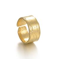 Titanium Steel Cuff Finger Ring, gold color plated, Adjustable & for woman, Sold By PC