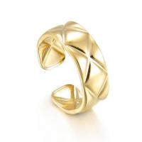 Titanium Steel Finger Ring gold color plated Adjustable & for woman Sold By PC