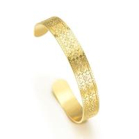 Acier titane bracelet manchette, Placage de couleur d'or, Réglable & pour femme, Vendu par PC