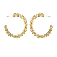 Titanium Steel  Earring, gold color plated, for woman, 40x40mm, Sold By Pair