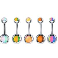 Stainless Steel Belly Ring, 316L Stainless Steel, Round, Unisex & enamel, more colors for choice, 10x1.6mm, 8mm, 5mm, Sold By PC
