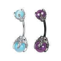 316L Stainless Steel Belly Ring, with Acrylic, fashion jewelry & for woman, more colors for choice, 10x1.6mm, 8mm, 10mm, Sold By PC
