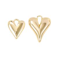 Μενταγιόν Brass Heart, Ορείχαλκος, Καρδιά, χρώμα επίχρυσο, διαφορετικό μέγεθος για την επιλογή, Sold Με PC