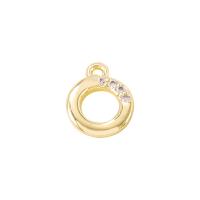 Cubic Zirconia Micro Pave Brass Pendant, Donut, gold color plated, micro pave cubic zirconia & hollow, 8x8mm, Sold By PC