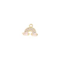Cubic Zirconia Micro Pave Brass Pendant Rainbow gold color plated micro pave cubic zirconia Sold By PC