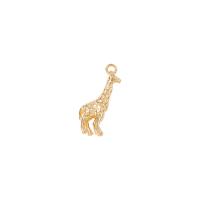 Bijoux pendentifs en laiton, Girafe, Placage de couleur d'or, 6.50x17.50mm, Vendu par PC