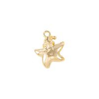 Bijoux pendentifs en laiton, étoile, Placage de couleur d'or, 15.80x18mm, Vendu par PC