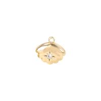 Cubic Zirconia Micro Pave Brass Pendant, gold color plated, micro pave cubic zirconia, 9.30x13mm, Sold By PC
