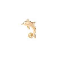 Bijoux pendentifs en laiton, dauphin, Placage de couleur d'or, DIY, 20x13.70mm, Vendu par PC