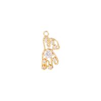 Cubic Zirconia Micro Pave Brass Pendant Bear gold color plated micro pave cubic zirconia & hollow Sold By PC