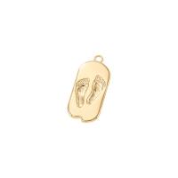 Bijoux pendentifs en laiton, Placage de couleur d'or, 10x22mm, Vendu par PC