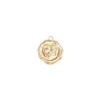 Brass Jewelry Pendants, gold color plated, 15x15mm, Sold By PC