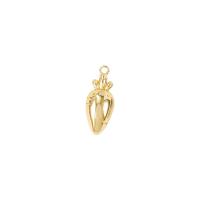Brass Jewelry Pendants, Carrot, gold color plated, 7.30x18.80mm, Sold By PC