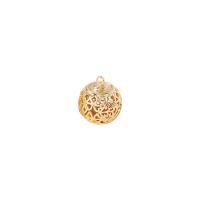 Hollow Brass Pendants gold color plated Sold By PC