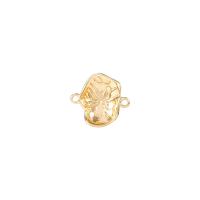 Brass Jewelry Connector irregular gold color plated Sold By PC