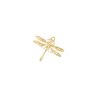 Μενταγιόν Brass Κοσμήματα, Ορείχαλκος, Dragonfly, χρώμα επίχρυσο, 25x22mm, Sold Με PC